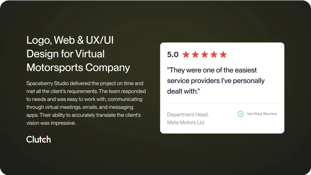 Clutch 5.0-star review from a Meta Motors department head: "They were one of the easiest service providers I've personally dealt with"
