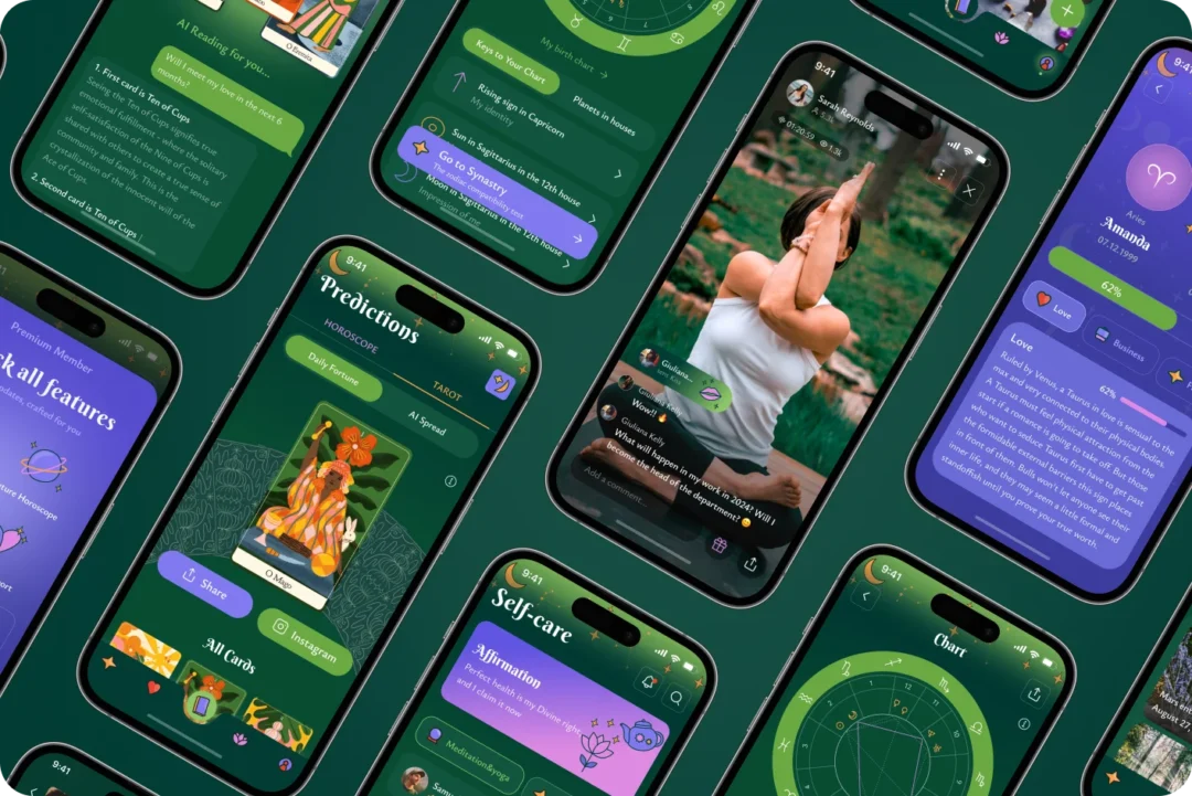 Aura Pura wellness app screens