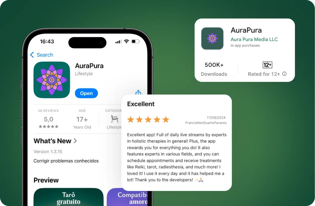 Aura Pura final screens