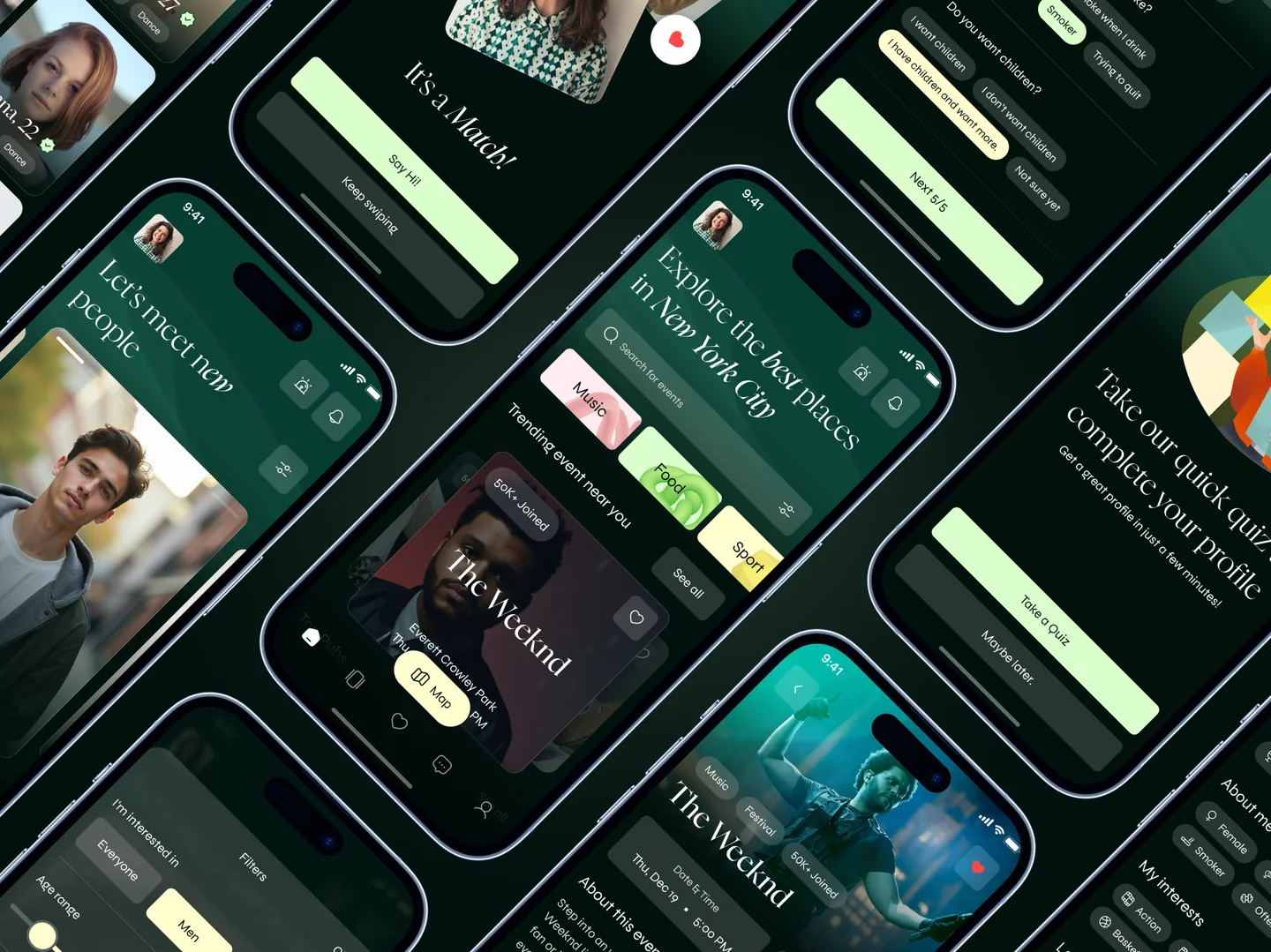 Crush dating app redesign screens