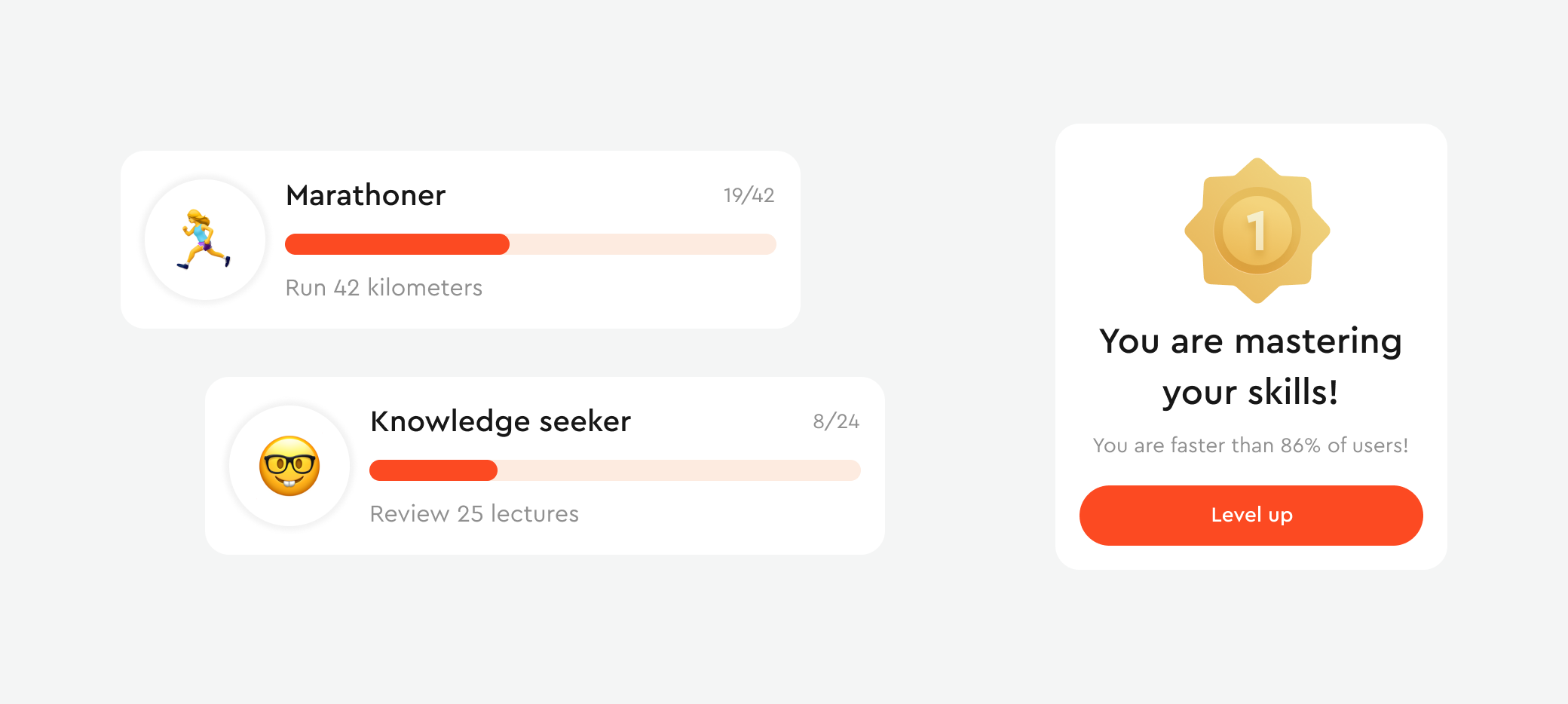 level-up user progress design