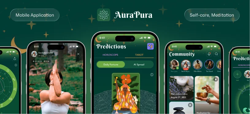 Aura Pura – Spiritual Wellness App Design - Photo