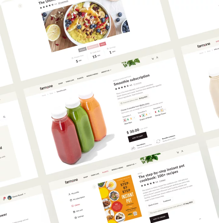 Services - mobile screens FarmOne